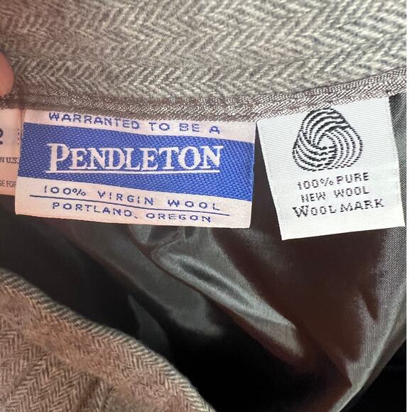 VTG Pendleton Womens 12 Old Money Academia Wool Skirt Jacket Suit Set Gray Tweed - Picture 14 of 15